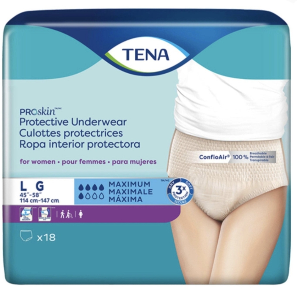 Tena ProSkin Maximum Absorbency Incontinence Underwear 18 pack